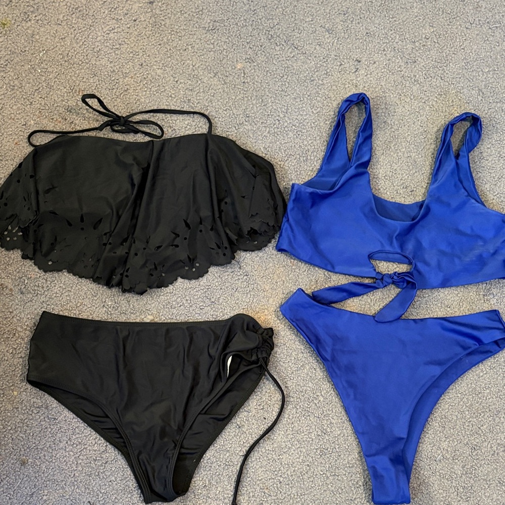 Black and Blue Bikini Set